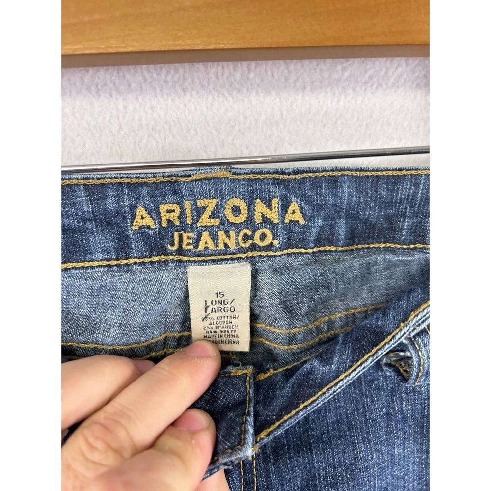 Arizona Jean Co Womens Size 15 Long Dark Wash‎ Straight Leg Denim Jeans